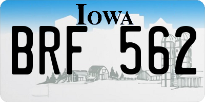 IA license plate BRF562