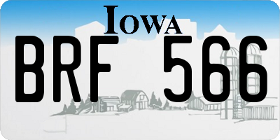 IA license plate BRF566