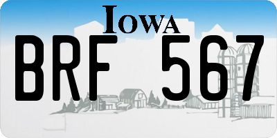 IA license plate BRF567