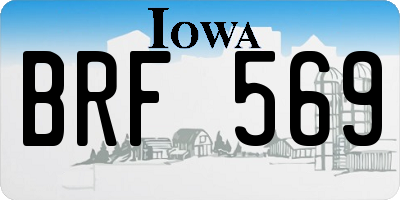 IA license plate BRF569