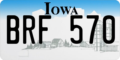IA license plate BRF570