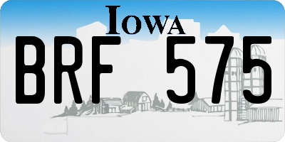 IA license plate BRF575