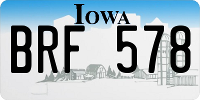 IA license plate BRF578