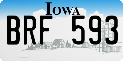 IA license plate BRF593