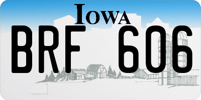 IA license plate BRF606