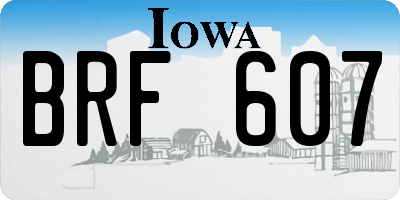 IA license plate BRF607