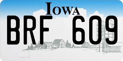 IA license plate BRF609