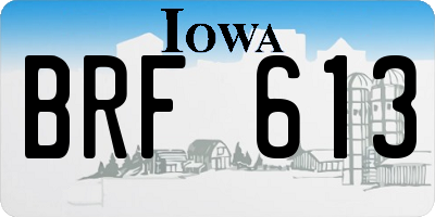 IA license plate BRF613