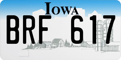 IA license plate BRF617