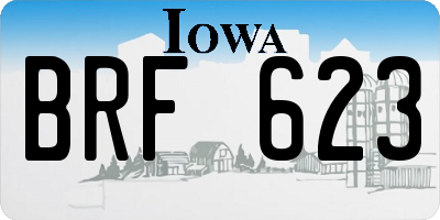 IA license plate BRF623