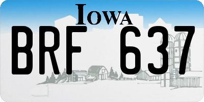IA license plate BRF637