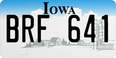 IA license plate BRF641