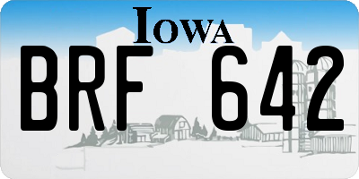 IA license plate BRF642