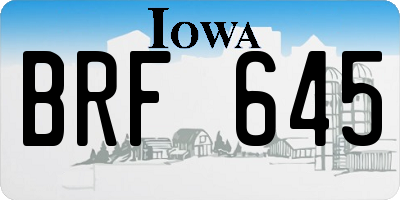 IA license plate BRF645