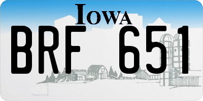 IA license plate BRF651