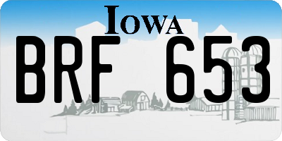 IA license plate BRF653
