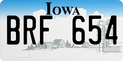 IA license plate BRF654