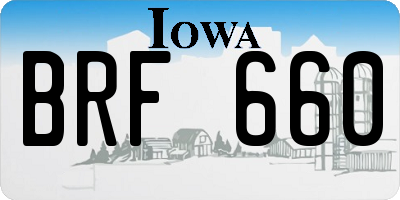 IA license plate BRF660