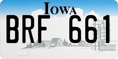 IA license plate BRF661