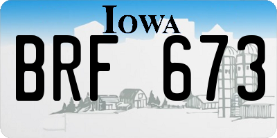 IA license plate BRF673