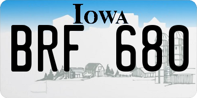 IA license plate BRF680