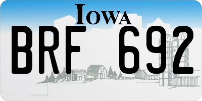 IA license plate BRF692