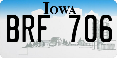 IA license plate BRF706