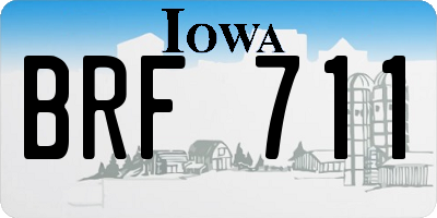 IA license plate BRF711