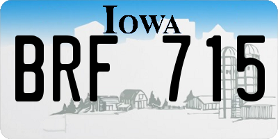 IA license plate BRF715