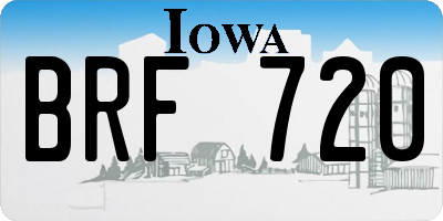 IA license plate BRF720