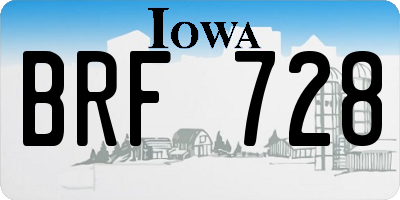 IA license plate BRF728