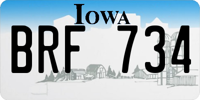 IA license plate BRF734