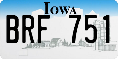 IA license plate BRF751