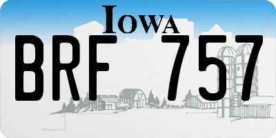 IA license plate BRF757