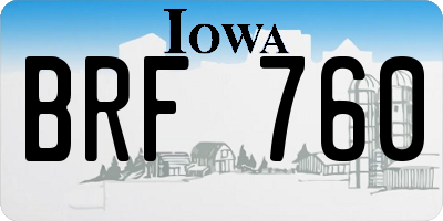 IA license plate BRF760