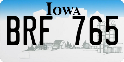 IA license plate BRF765