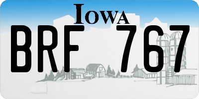 IA license plate BRF767