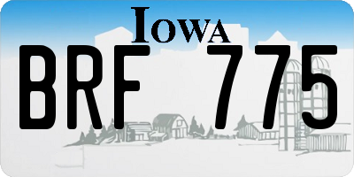 IA license plate BRF775