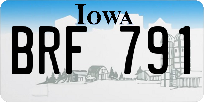 IA license plate BRF791