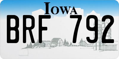 IA license plate BRF792