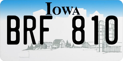 IA license plate BRF810