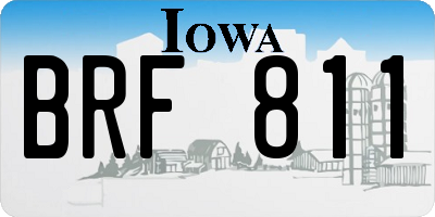 IA license plate BRF811