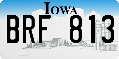IA license plate BRF813