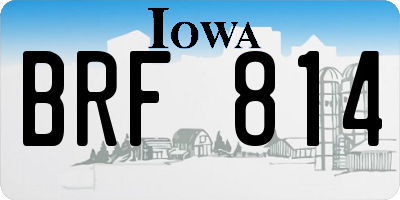 IA license plate BRF814