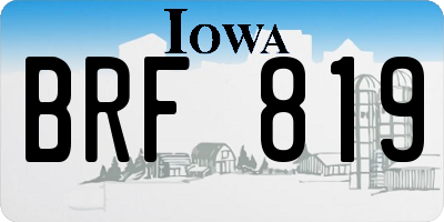 IA license plate BRF819