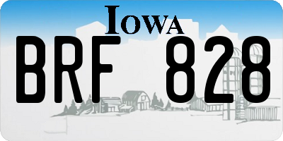 IA license plate BRF828