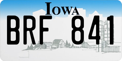 IA license plate BRF841