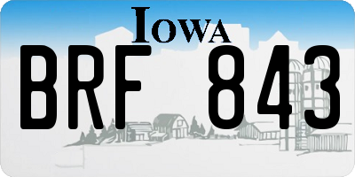IA license plate BRF843