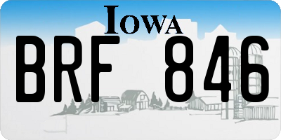 IA license plate BRF846