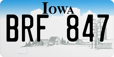 IA license plate BRF847